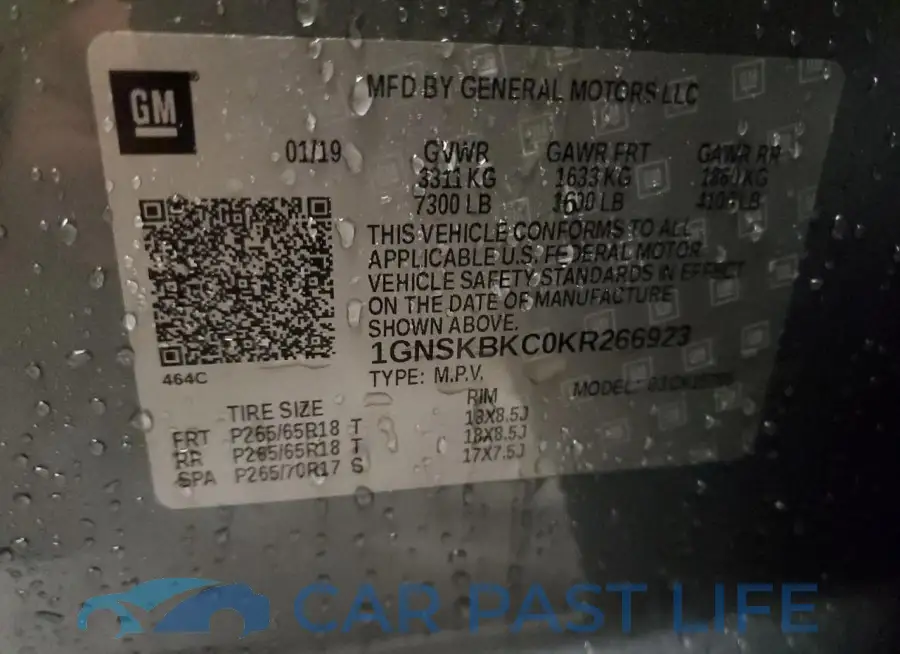 1GNSKBKC0KR266923# 13