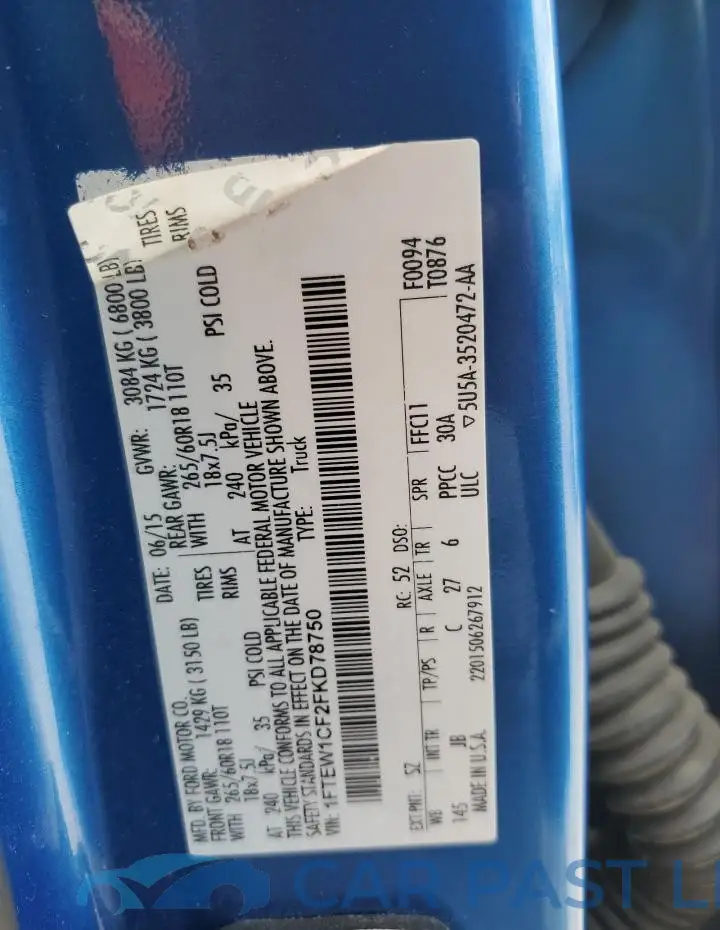 1FTEW1CF2FKD78750# 13