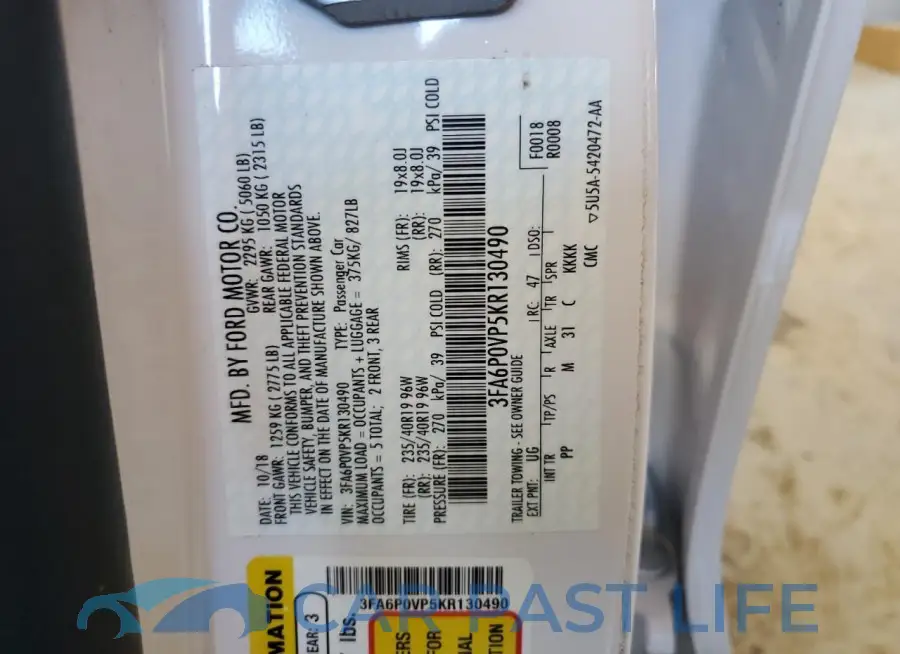 3FA6P0VP5KR130490# 13