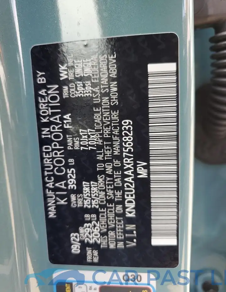KNDEU2AAXR7568239# 12