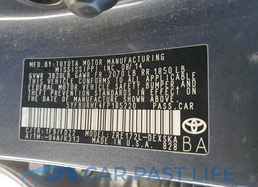 5YFBURHE4FP185220# 13