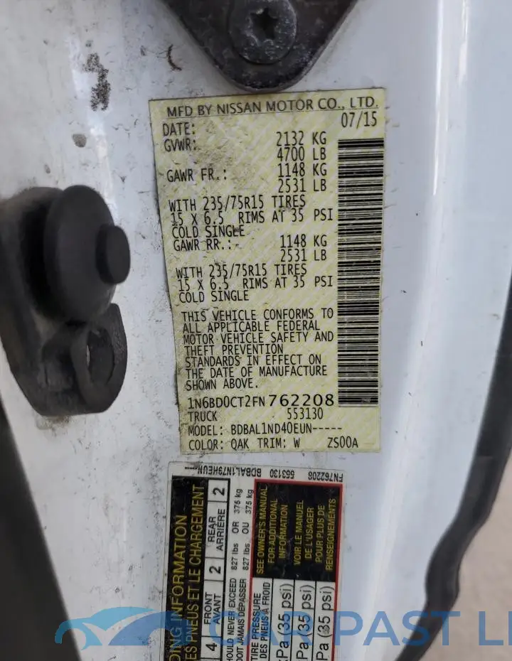 1N6BD0CT2FN762208# 12