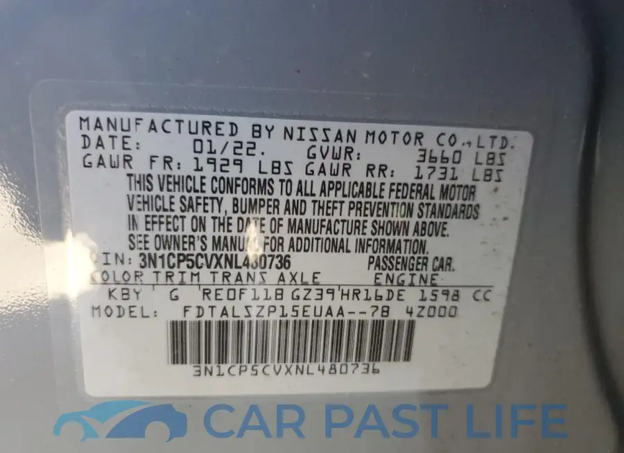 3N1CP5CVXNL480736# 12