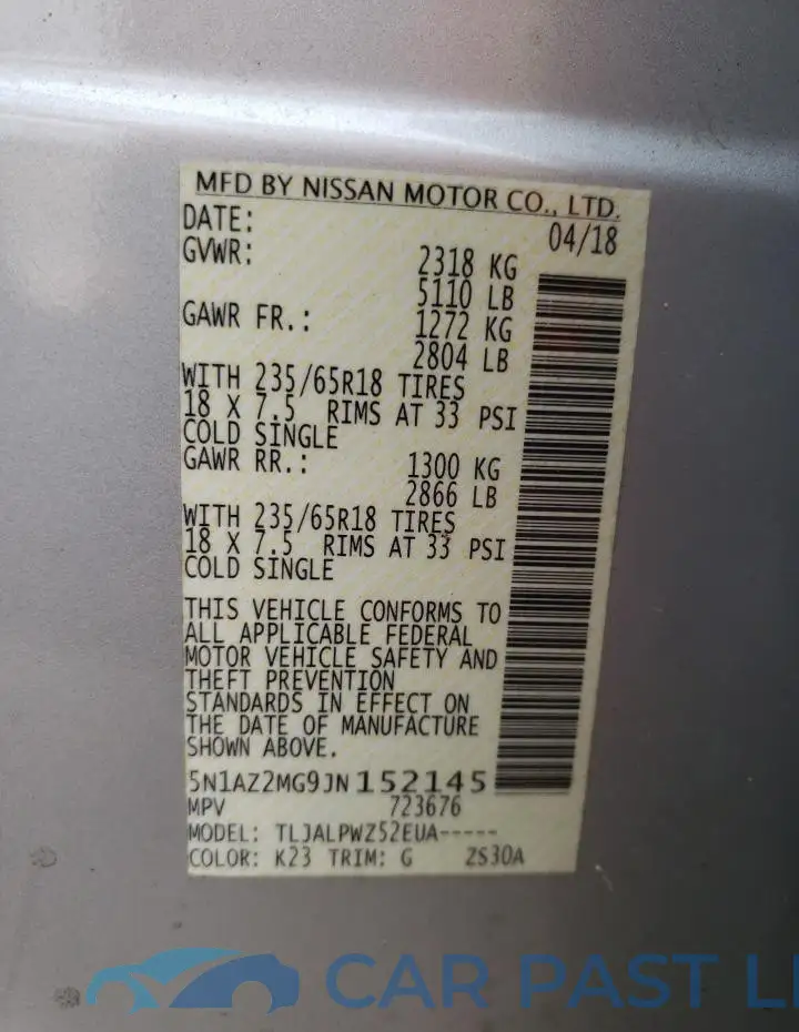 5N1AZ2MG9JN152145# 12