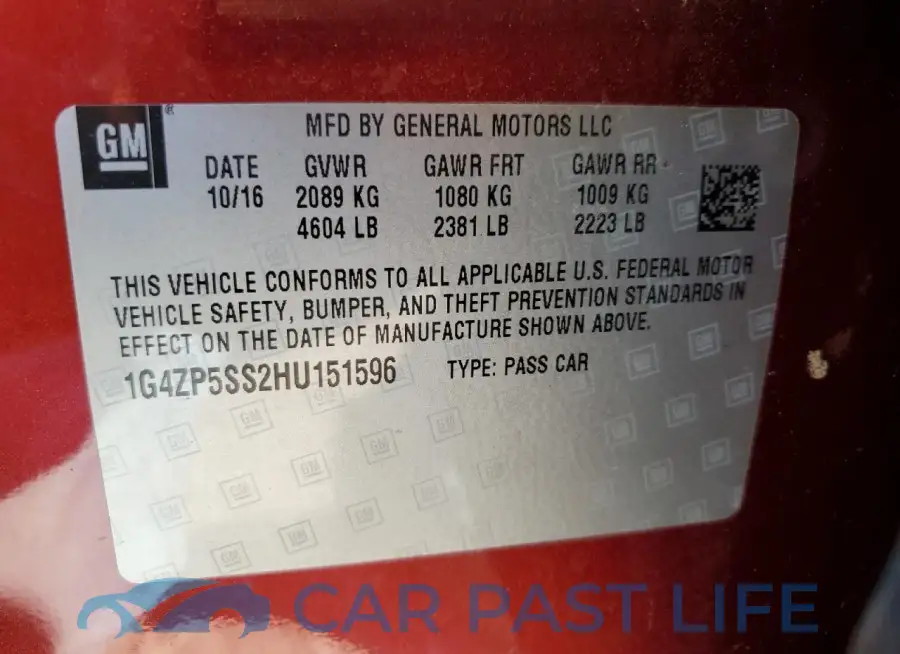 1G4ZP5SS2HU151596# 12