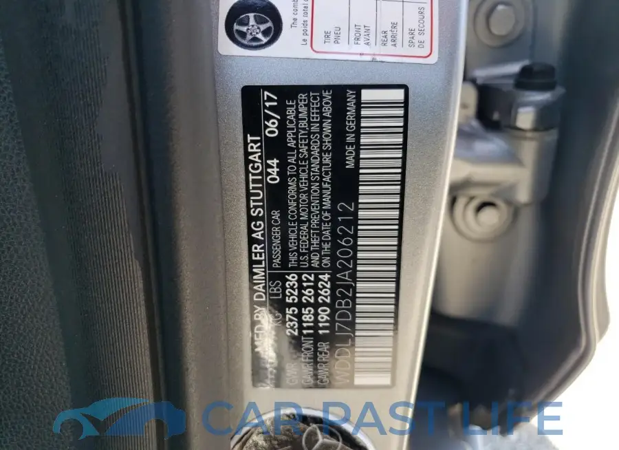 WDDLJ7DB2JA206212# 12