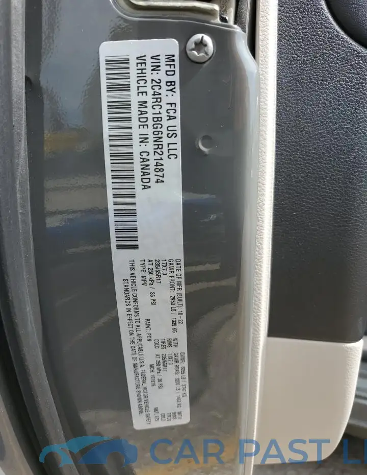 2C4RC1BG6NR214874# 13