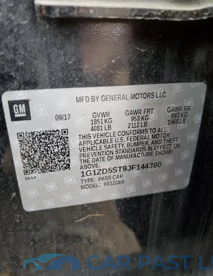 1G1ZD5ST9JF144380# 12