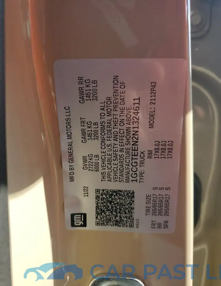 1GCGTEEN2N1324611# 12