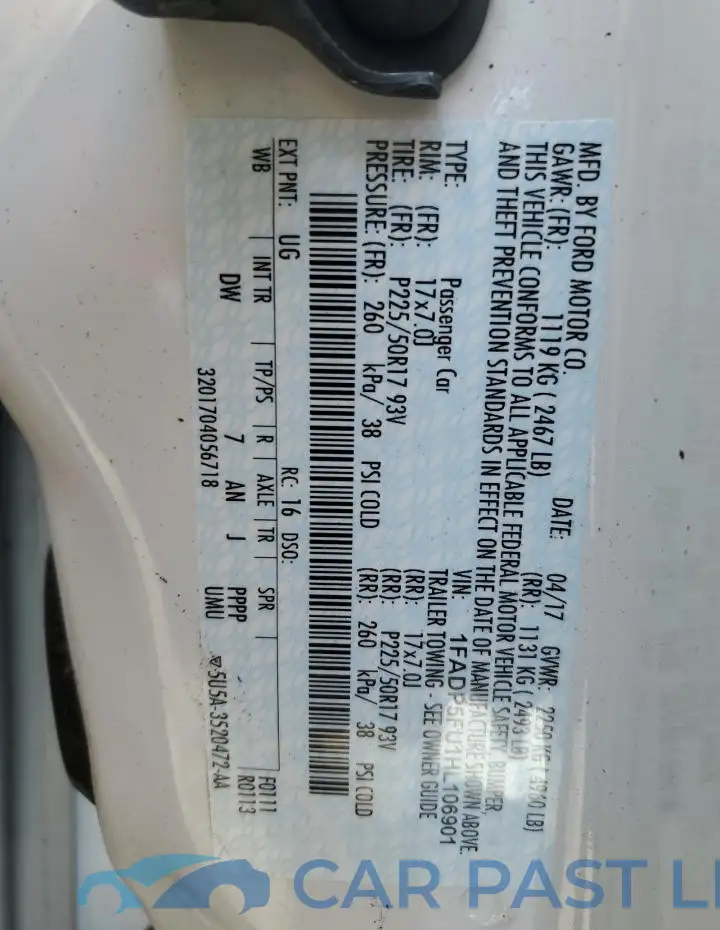 1FADP5FU1HL106901# 12