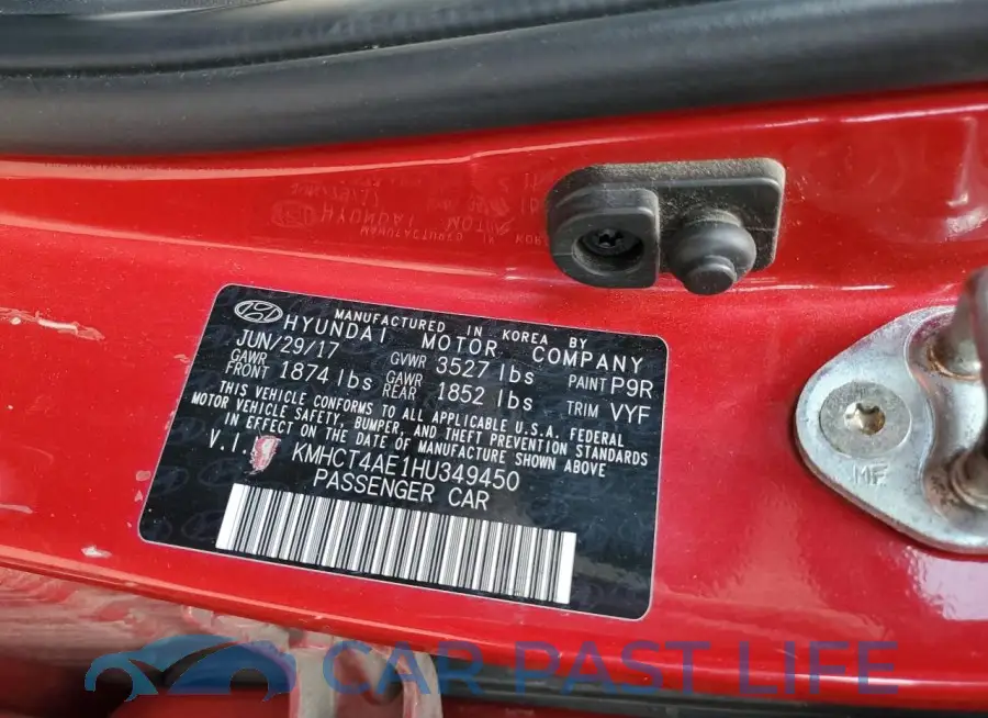 KMHCT4AE1HU349450# 13