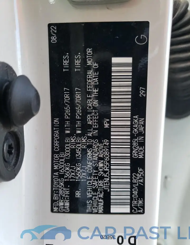 JTENU5JR5P6089149# 13