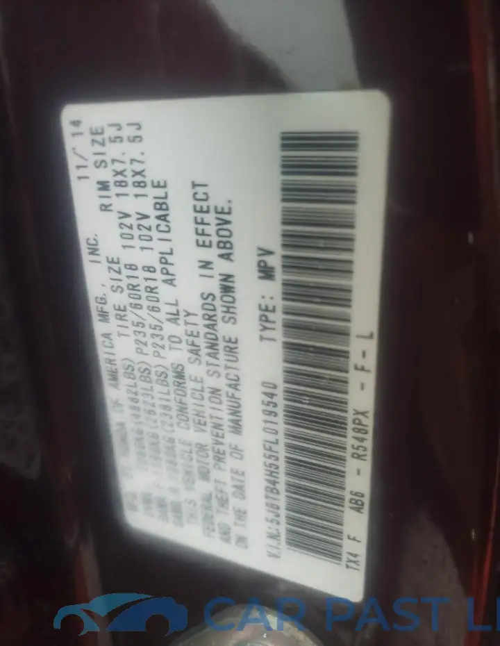5J8TB4H55FL019540# 13