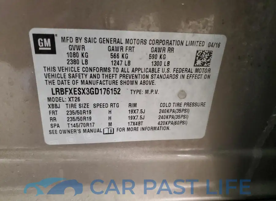 LRBFXESX3GD176152# 13