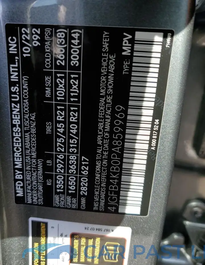 4JGFB4KB0PA859969# 12