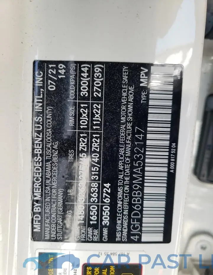4JGFD6BB9MA532147# 13