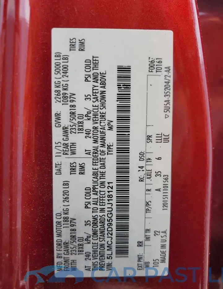 5LMCJ2D95GUJ18121# 13