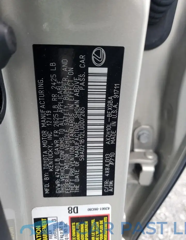 58AD21B12LU007265# 12