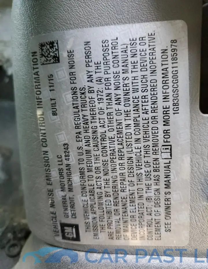 1GB3GSCG0G1185978# 11