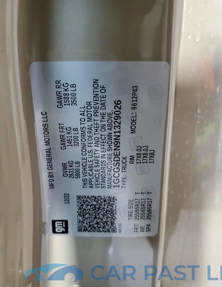 1GCGSDEN9N1329026# 12