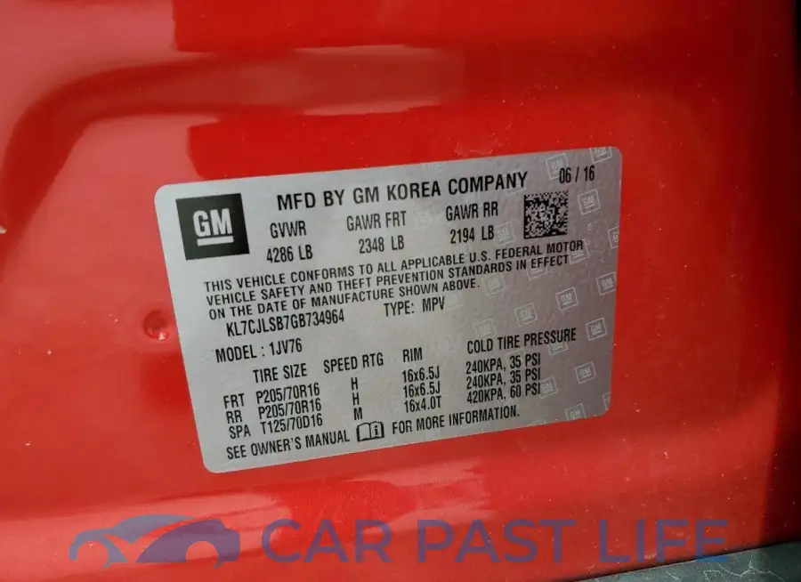 KL7CJLSB7GB734964# 12