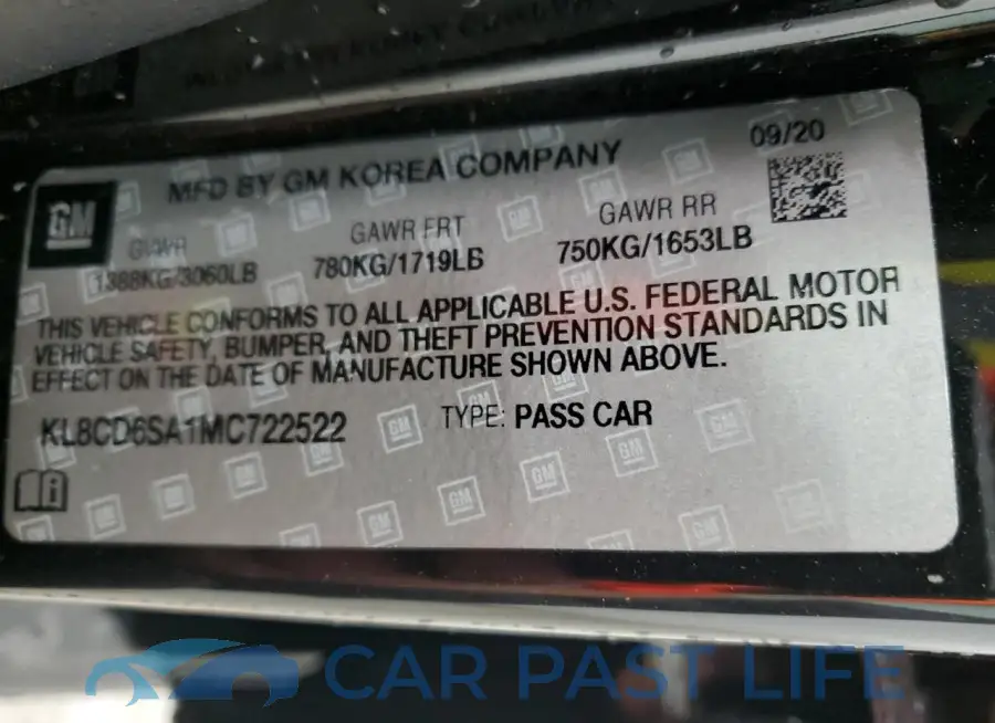 KL8CD6SA1MC722522# 13