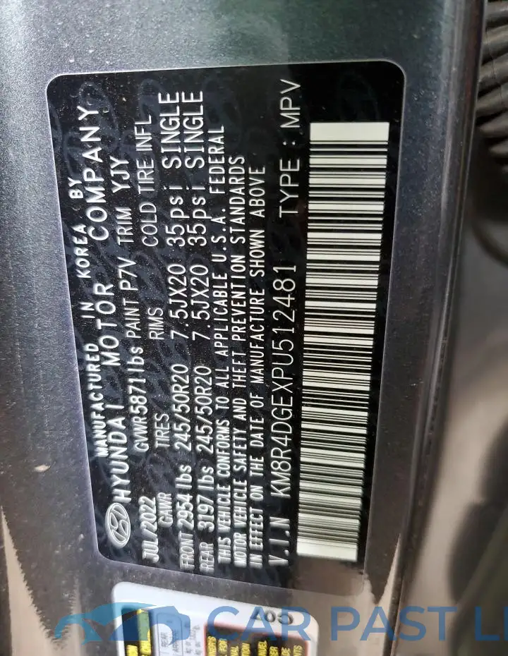 KM8R4DGEXPU512481# 12