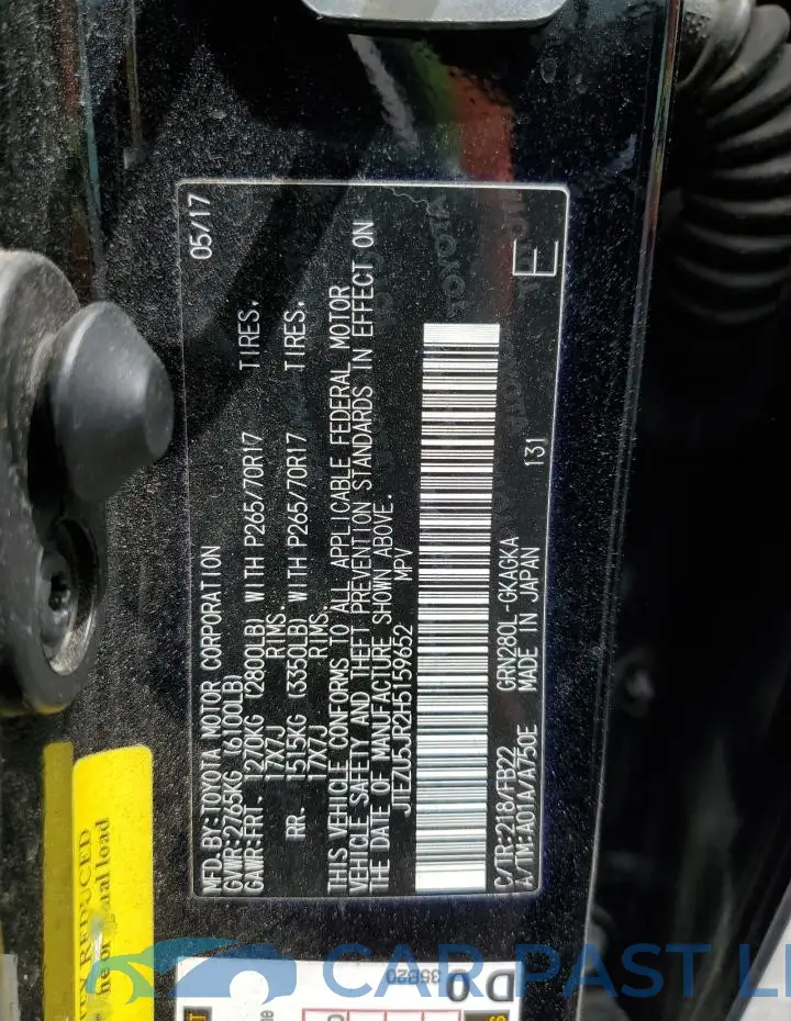 JTEZU5JR2H5159652# 14