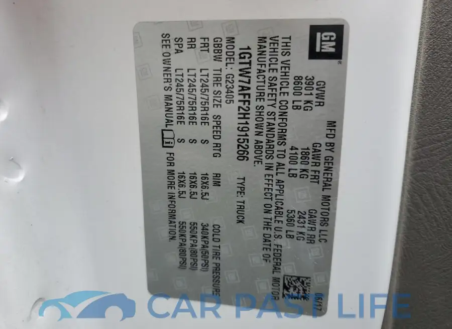 1GTW7AFF2H1915266# 12