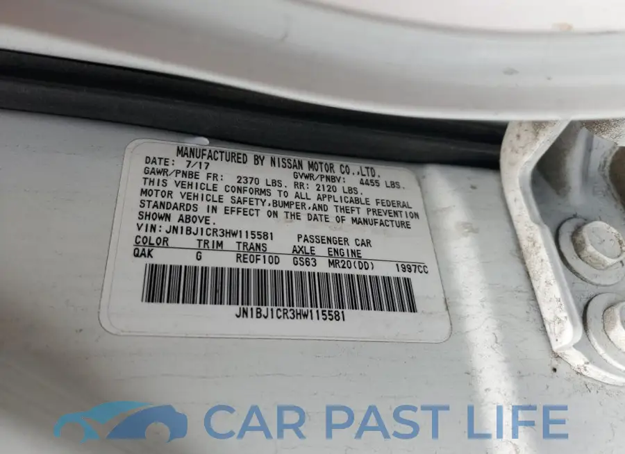 JN1BJ1CR3HW115581# 12