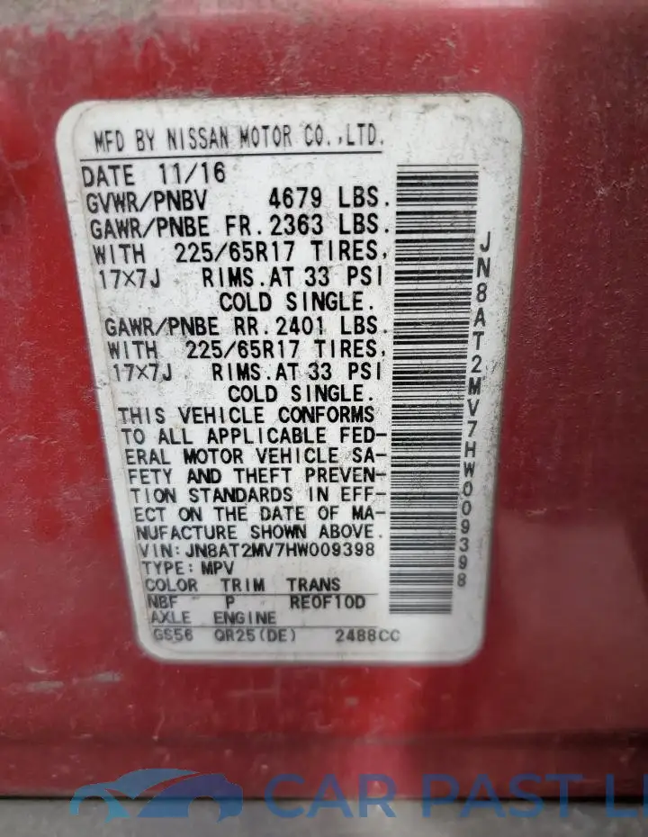 JN8AT2MV7HW009398# 13