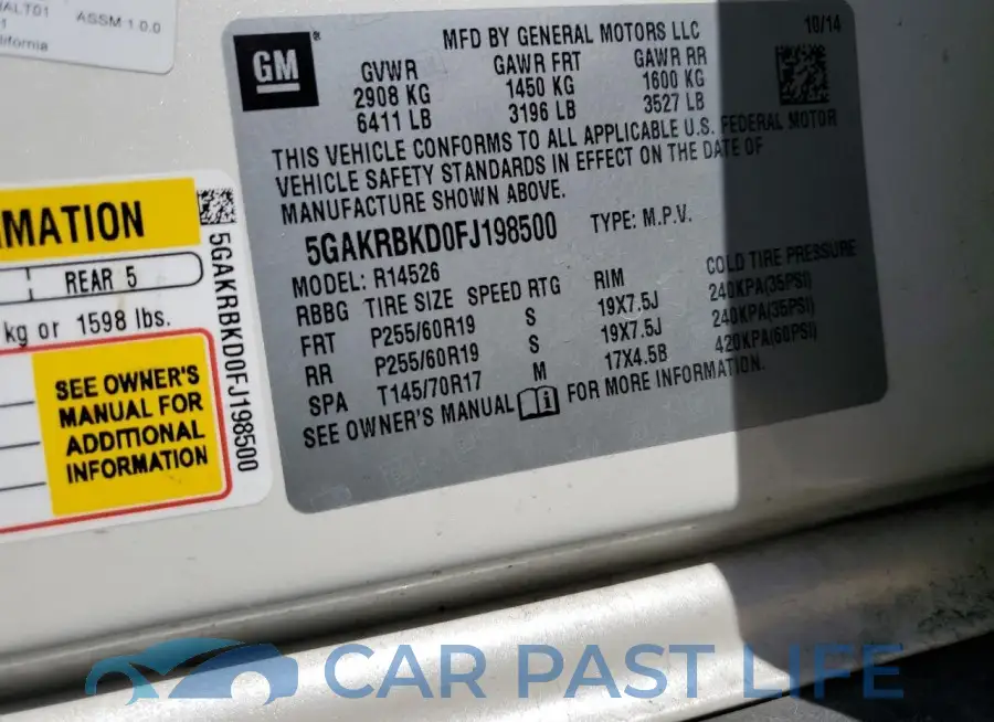 5GAKRBKD0FJ198500# 13