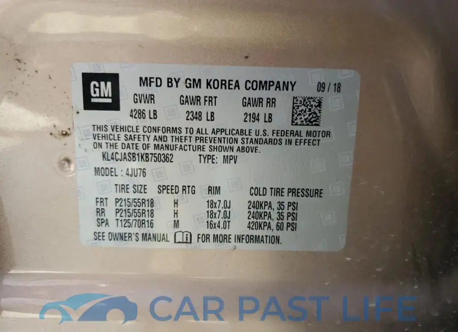 KL4CJASB1KB750362# 14