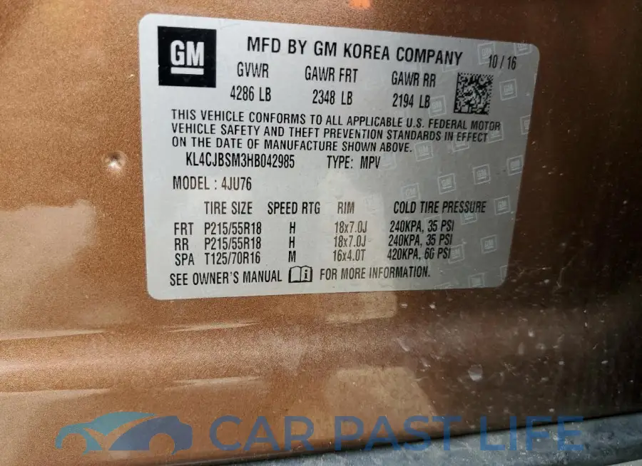 KL4CJBSM3HB042985# 13