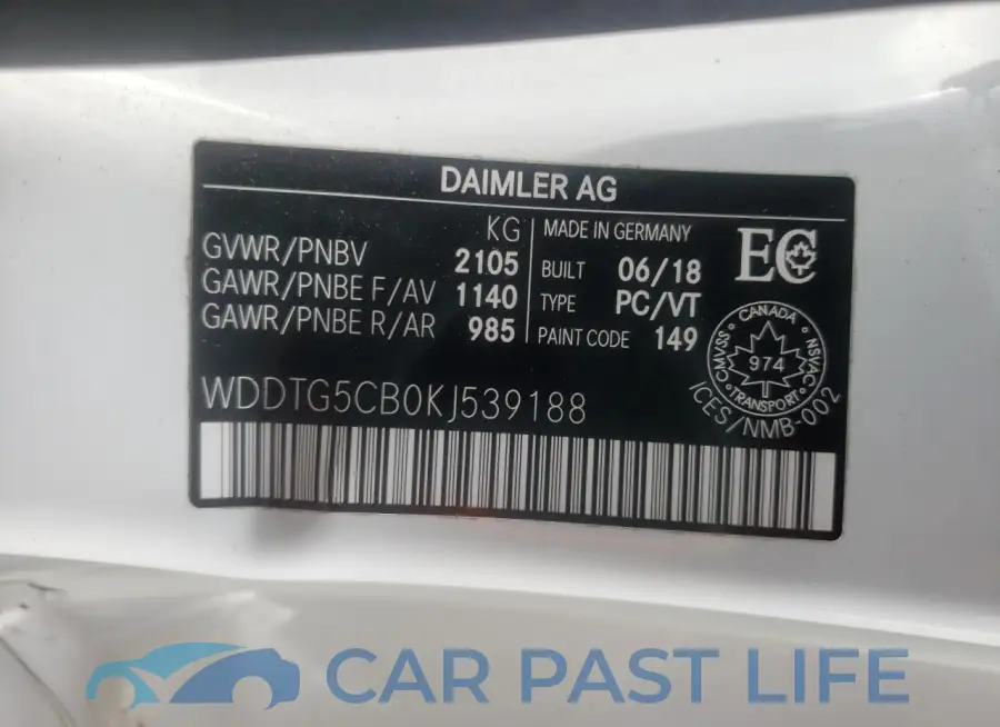 WDDTG5CB0KJ539188# 12