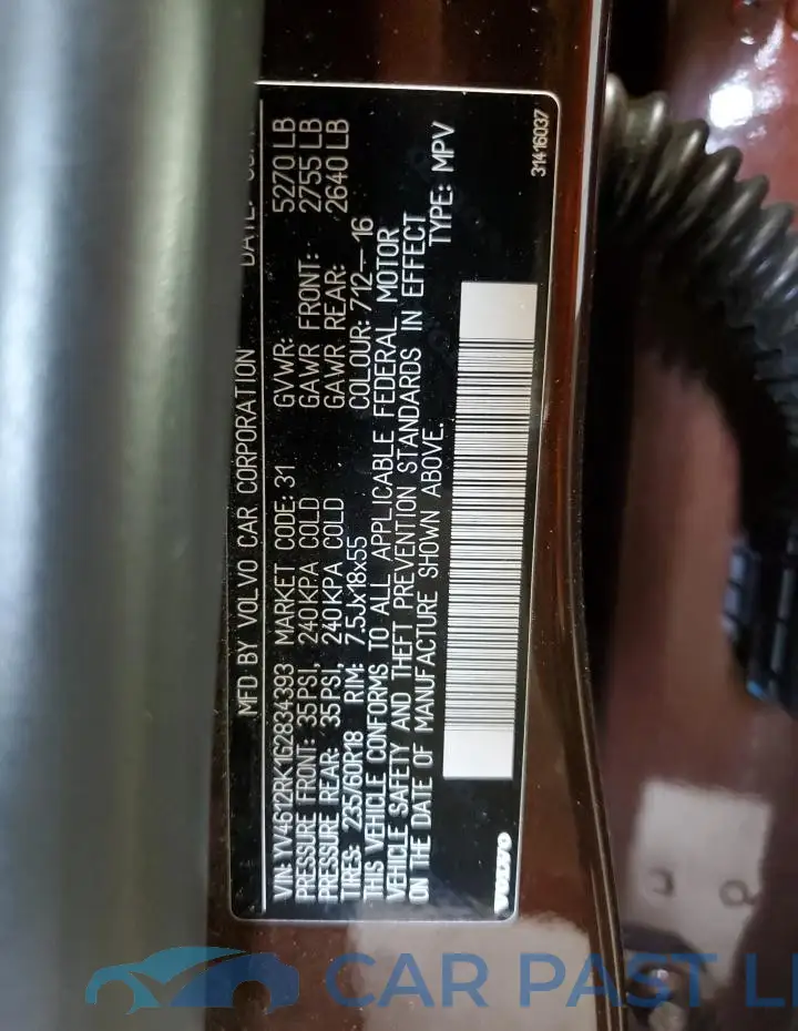 YV4612RK1G2834393# 13