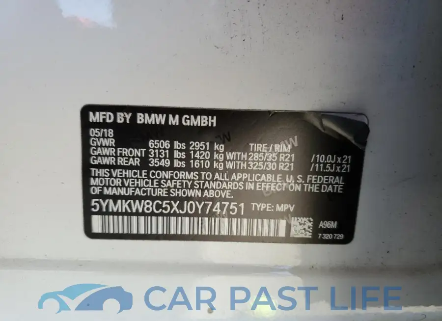 5YMKW8C5XJ0Y74751# 13