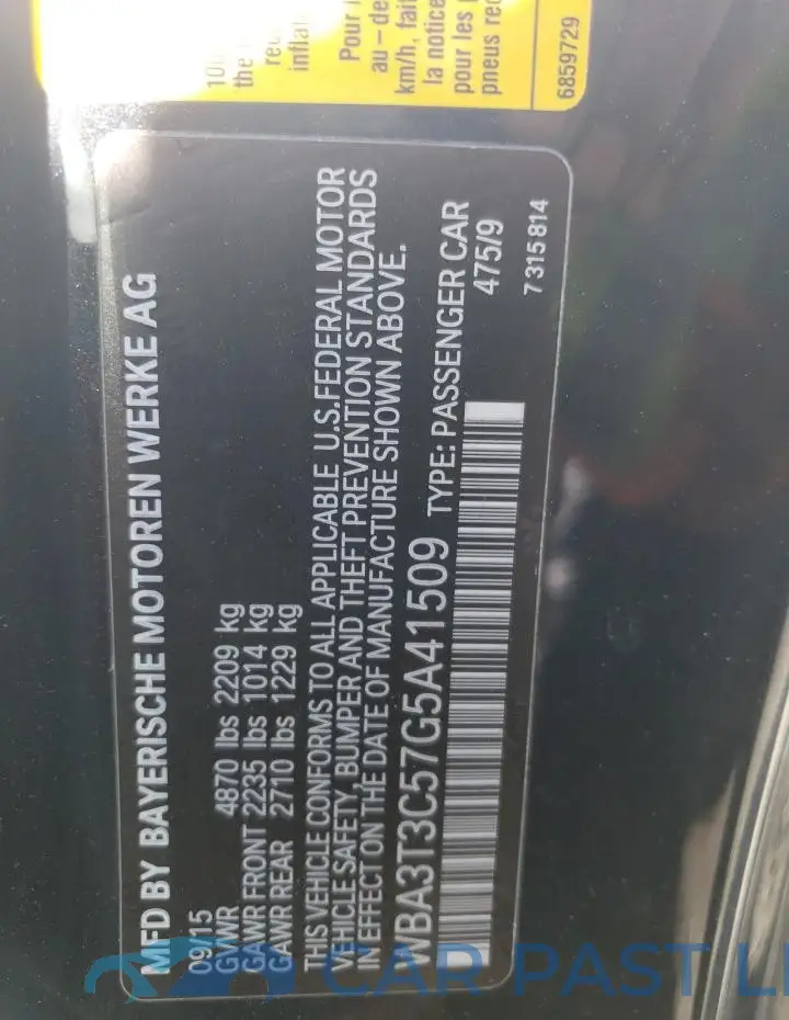 WBA3T3C57G5A41509# 12