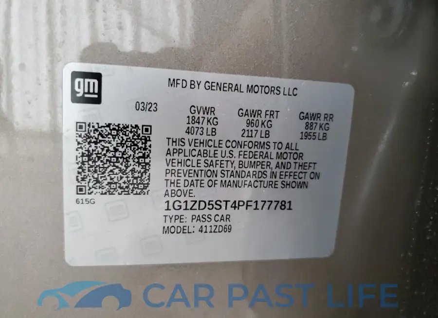 1G1ZD5ST4PF177781# 13