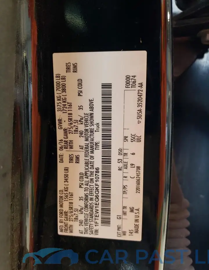1FTEW1EG6GKF10786# 12