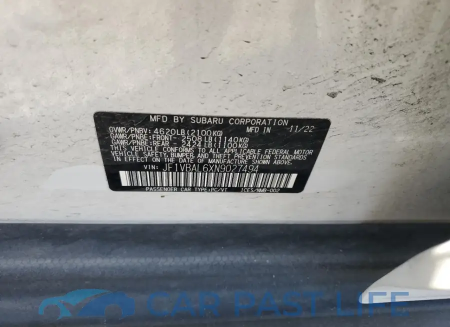 JF1VBAL6XN9027494# 13