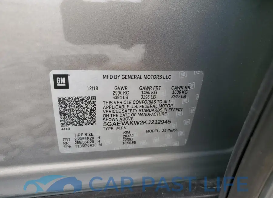 5GAEVAKW2KJ212945# 12