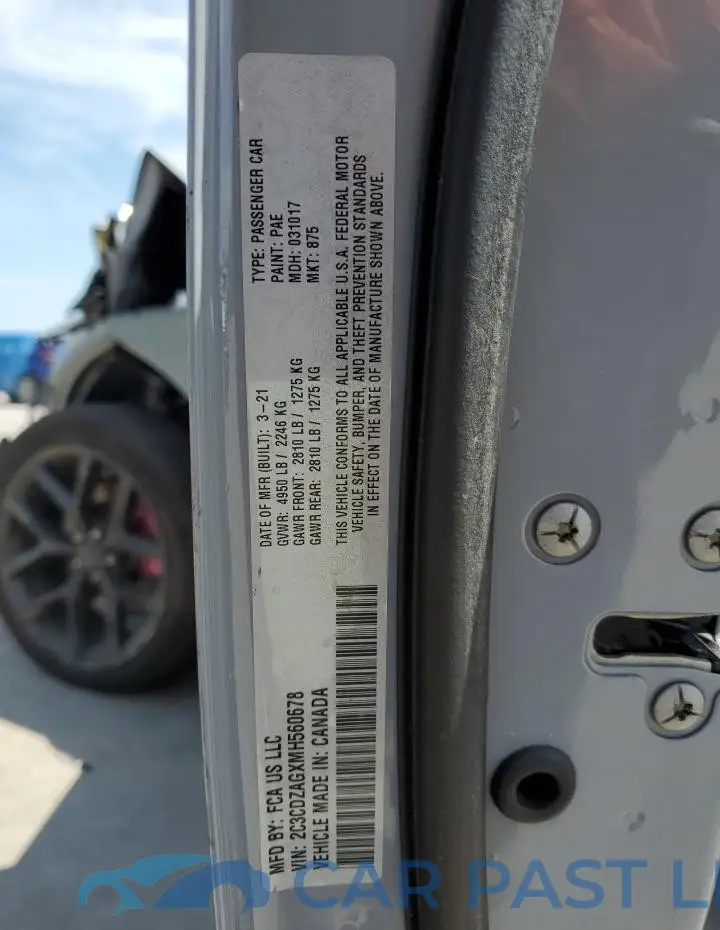 2C3CDZAGXMH560678# 12