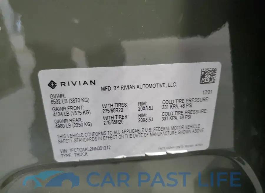 7FCTGAAL2NN001212# 12