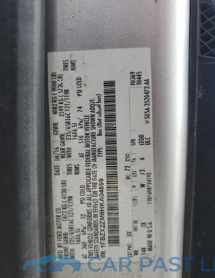 1FBZX2ZM6HKA04899# 13