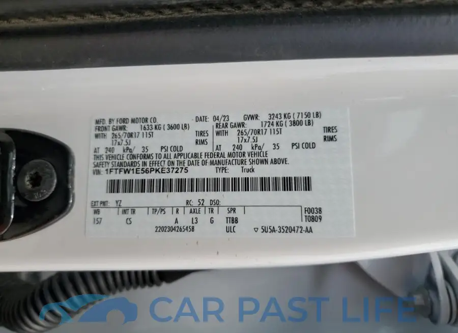 1FTFW1E56PKE37275# 12