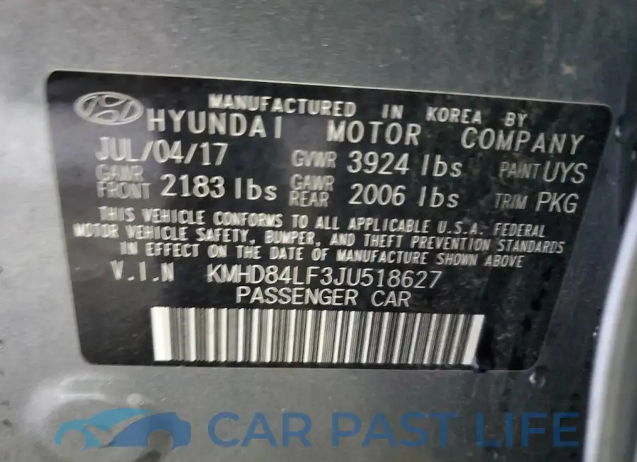 KMHD84LF3JU518627# 12