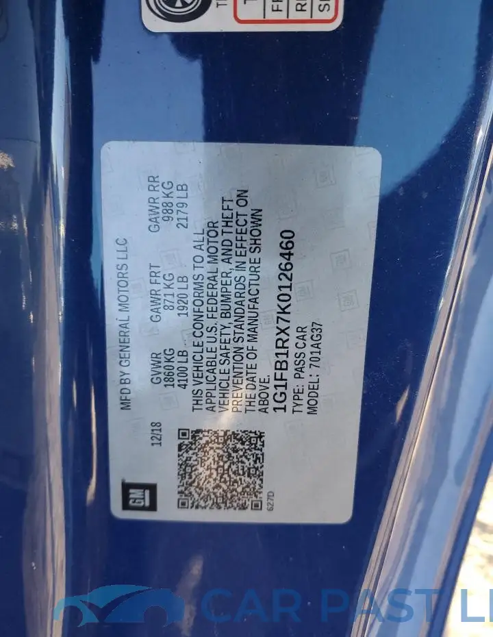 1G1FB1RX7K0126460# 12