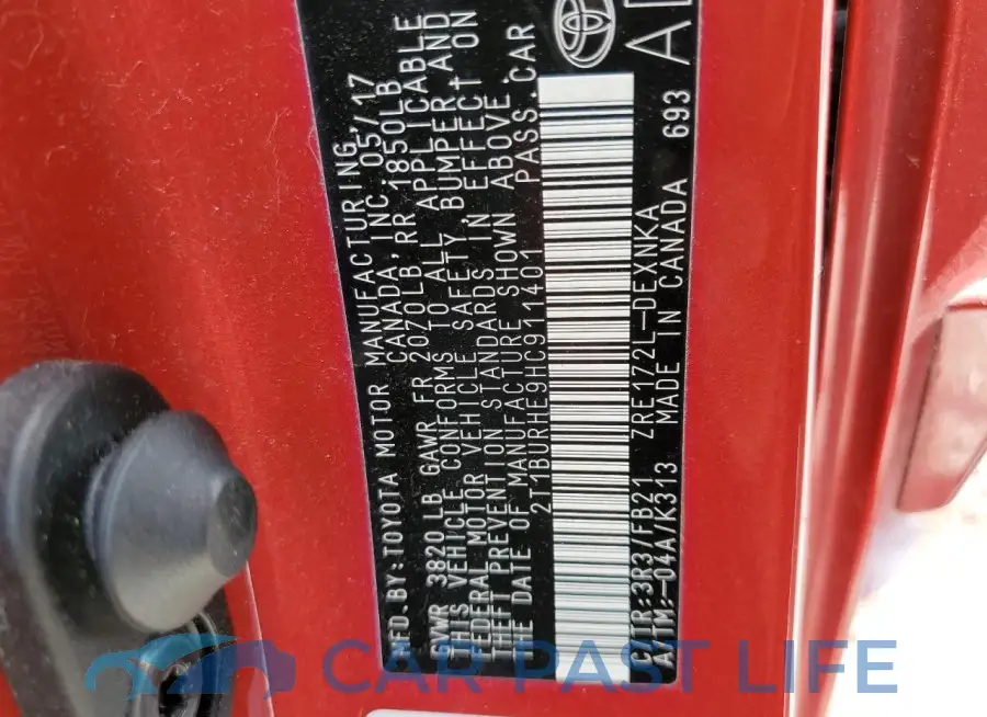 2T1BURHE9HC911401# 13