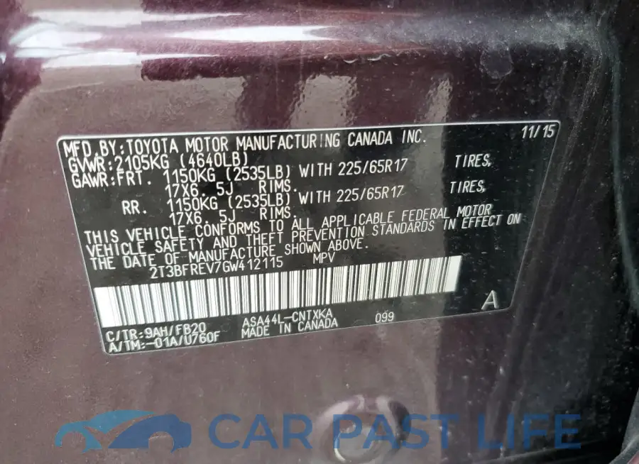2T3BFREV7GW412115# 14